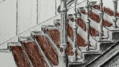Entwurf einer Holztreppe mit drei Blockstufen